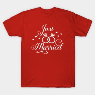 Just Married Lesbian Bi Pan Trans Queer LGBT Pride T-Shirt